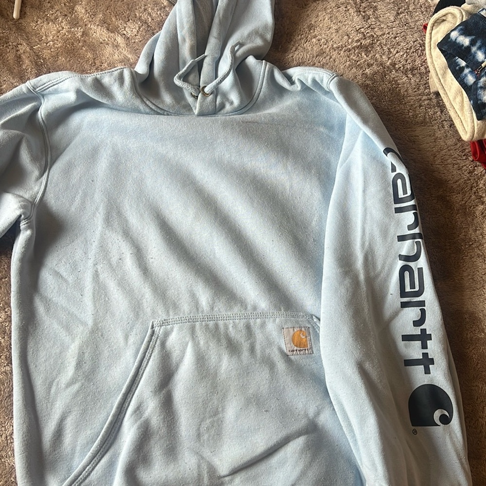 Carhartt baby blue coastal grandma oversized hoodie